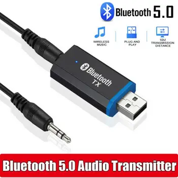 Bluetooth-5.0 + EDR Audio Saatja TV PC Driver-Free-USB-Audio-Dongle Saatja 3.5 MM Jack AUX Stereo Traadita Adapter