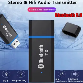 Bluetooth-5.0 + EDR Audio Saatja TV PC Driver-Free-USB-Audio-Dongle Saatja 3.5 MM Jack AUX Stereo Traadita Adapter