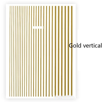 1 tk Golded Triip line 3D Küünte Kleebised Ultra-õhuke Liim Kleebised Nail Art Kaunistused Stantsimine Maniküür Naelte Kleebised ,HJJ