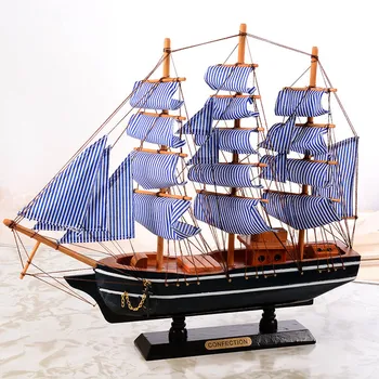 Puidust purjelaev Vahemere Stiilis Kodu Kaunistamiseks Käsitööna Nikerdatud Meremiili Paadi Mudel Kingitus DSS899