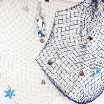 Vahemere Mere Stiilis Pehme Teenetemärgi Dekoratiivsed Fishing Net Käsitsi kootud Float Shell Dekoratiivsed M56