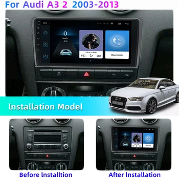 9 tolline 2din android 10 autoraadio bluetooth multimeedia video mängija autostereo GPS navigatsioon Audi A3 8P 2003-2013 S3 RS3 DSP