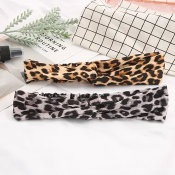 Uus korea Leopard Elastne Sõlmes Hairband Naiste Jooga Juuksed Tarvikud Turban Twist Risti Headwrap Tüdruk Peske nägu Peakatet
