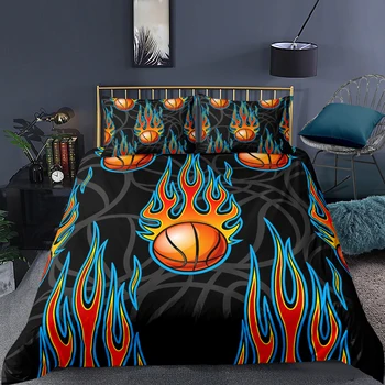 Majapidamis-neli aastaaega voodipesu komplekt Korvpalli tulekahju ühe voodi ekstra suur voodi kõrge hinne alla tekikott padjapüür