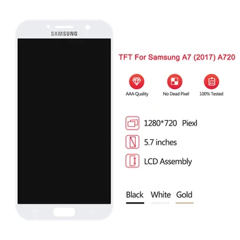 Samsung Galaxy A7 2017 LCD Ekraan Puutetundlik Digitizer Assamblee TFT Kohta SM A720F 7 2017 720F Sm-A720F Test