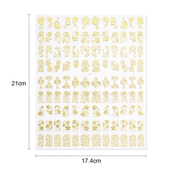 1 Leht Kuld 3D Küünte Kleebis Lille Mustrid Disain Paber Liim Üleandmise Kleebised Teenetemärgi DIY Nail Art Lisatarvikud