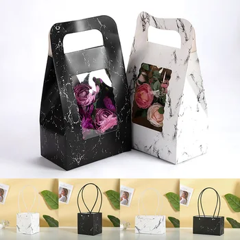 Flower Box Käekott Kimp Pakendi Näita Aknas Kott DIY Asjade Kingitus pappkarpidesse