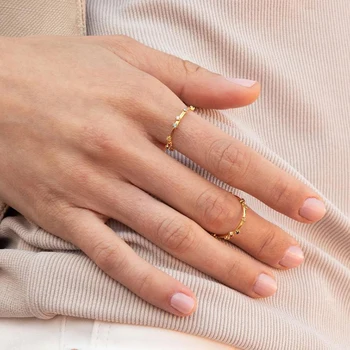 24k kullatud Hõbe Minimalistlik Trahvi Ehteid Anillos Sõrme Sõrmus ystävänpäivä Lovers' Tüdrukute Paarid Engagement Rõngad
