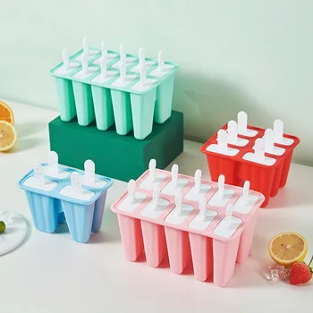 Loominguline Silikoon Ice Mold Korduvkasutatavad DIY Popsicle Hallituse 4 Võrkude 6 Võrgud Jäätis Omatehtud Popsicle Kasti Köök Tarvikud