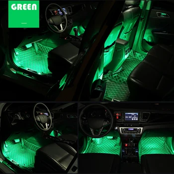48 LED Dekoratiivsed Tuled Auto Suu Ümbritseva Valguse Lamp USB App Serveri Kasti Kontrolli Mitme Transpordiliikide Auto Interjöör