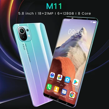 Hot Müüa 5.8 Tolline M11 Nutitelefonid Android 10.0 6G 128G MTK6898 8 Core Nägu Sõrmejälje Avada Globaalne Versioon Mobiilne Telefon 5G