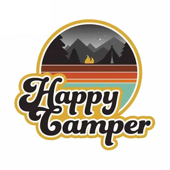 Happy Camper Kaitseraua Auto Kleebised ja Decal Sülearvuti Loominguline Cartoon Graffiti Vinüül Auto Wrap Teenetemärgi Tarvikud KK13*12cm