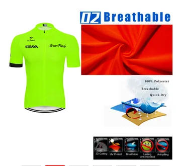 2020 Fluorestseeruv roheline Cycling team Riided Kiire Kuiv Meeste Jalgratas kanda suvel pro Cycling Kampsunid 20D geel pad bike lühikesed püksid komplekt