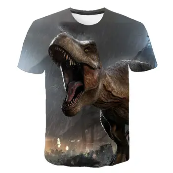 Dinosaurus 3D Print Poisid Tshirt Jurassic Park Stiili Laste Riided Populaarne Film Lühikesed Varrukad Tees Suvel T-Särgid Tüdrukutele