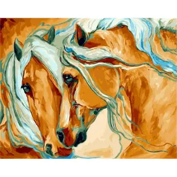 Hobune Loomade Värvi Number Akrüül Lõuendil 40x50 Raami Täiskasvanutele Õli Pildi Joonistamine Maalimine Värvimine Numbri Järgi Art Decor