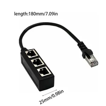 Peenelt Konstrueeritud Vastupidavaks 1-kuni 3-Port Ethernet Switch RJ45 Y Splitter Adapter Cable Audio WIFI Topelt CAT 5/KASS 6 LAN DP