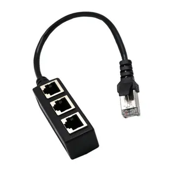 Peenelt Konstrueeritud Vastupidavaks 1-kuni 3-Port Ethernet Switch RJ45 Y Splitter Adapter Cable Audio WIFI Topelt CAT 5/KASS 6 LAN DP