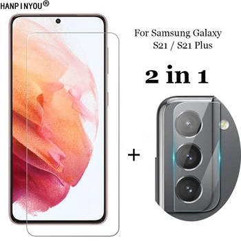 2-in-1 Samsung Galaxy S21 / Plus, 5G Kaamera Pehme Objektiivi Kaitse Kile + Esipaneel Karastatud Klaasist Ekraan Kaitsja