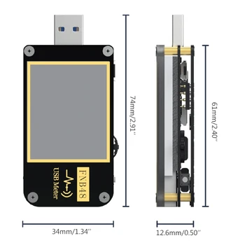 PD Käivitada USB-tester QC4 + PD3.0 2.0 PPS Kiire Kiire Laadimine Voltmeeter Ammeter Praegune Pinge Protokolli Detektor T3EC