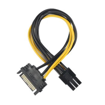 15-Pin, SATA Power To 6-Pin PCI Express Adapter Kaabel Traat Graafika toitejuhe Converter kõvaketas Graafika toitejuhe Adapteriga