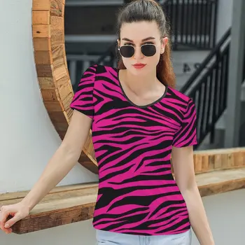 Zebra T-Särk Trükitud Lady Kawaii T-Särk Street Wear Lühikesed Varrukad O Kaela Polüester Tee Särk