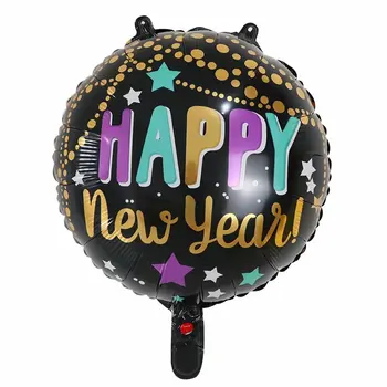 10tk 18inch head Uut Aastat Foolium Balloon With Black & Gold Heelium Õhupallid Komplekt Õnnelik Uus Aasta Pidu Dekoratsioonid, Lapsed Kingitusi