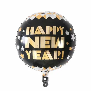 10tk 18inch head Uut Aastat Foolium Balloon With Black & Gold Heelium Õhupallid Komplekt Õnnelik Uus Aasta Pidu Dekoratsioonid, Lapsed Kingitusi