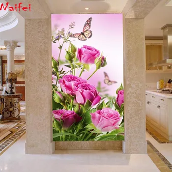 UUS 5D roosa roos ja liblikas pilt käsitöö diamong maali ristpistes diamond tikandid mosaiik muster kodu kaunistamiseks