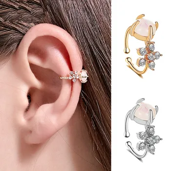 Korea Kristall-Lill Klipp Kõrvarõngad Naistele Uus Klaasitud Rant Earing Ilma Auku Võltsitud Ehted Kõrvarõngad Ühe Kõrva-Klamber Earings