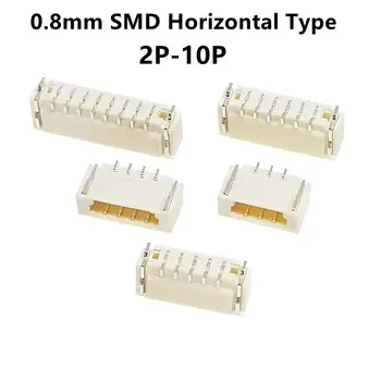 10TK JST 0.8 mm Sammuga IDC Connector SMD Horisontaalne Tüüp Pesa 2P 3P 4P 5P 6P 7P 8P 10 p 9P Pistik