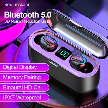Bluetooth-Kõrvaklapid Sport Traadita Earbuds Müra Vähendamise TWS Kõrvaklapid, LED-Ekraan Laadimine Telefoni Power Bank Gaming Headset