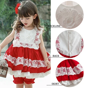 2021 Suvel Laste Kleit Lolita Girl Baby Printsess Kleidid Pall Kleit Hispaania Varrukateta Segast Armas Lapsed Kleidid Vestidos