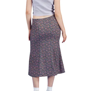 Suvel Naiste Harajuku Prindi Boho Midi Seelikud Kõrge Vöökoht Joon Vintage Bodycon Pliiats Seelik Y2K 90s E-Tüdrukute Streetwear