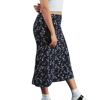 Suvel Naiste Harajuku Prindi Boho Midi Seelikud Kõrge Vöökoht Joon Vintage Bodycon Pliiats Seelik Y2K 90s E-Tüdrukute Streetwear