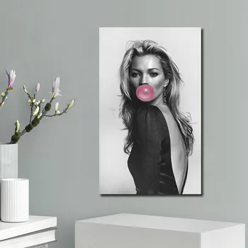 Kate Moss Noor Kuum Pilt Home Decor Põhjamaade Lõuendile Maali Seina Art Trükitud Plakatid ja Prindi elutuba