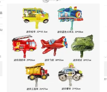 67PCS Transport Sünnipäeva Decor Auto Õhusõiduki Tulekahju Veoauto Õhupallid Poistele transpordivahendite Cartoon Mänguasjad Arche Ballon