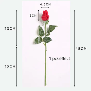 6/11pcs Kunstlikku Lille Siidist Roos 45cm Reaalne Touch Simulatsiooni Lapp Lille Kodu Kaunistamiseks Pulmad Valentine ' s Day