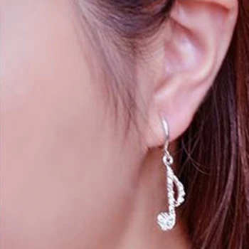 Asümmeetriline Isiksuse Trendikas Muusika Märkmed Kõrva Konks Crystal Silver Värvi Rhinestone Kõrvarõngas Naiste Aksessuaar Lady Tolknema Kõrvarõngad