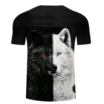 Suvel T-särk Meestele, Streetwear ümber Kaela Lühikesed Varrukad Tees Harajuku Tops Naljakas Loomade Meeste Riided, Vabaaja Wolf 3D Print Tshirt