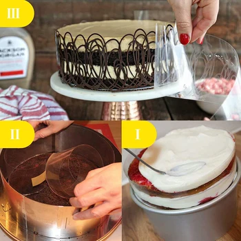 10M Kook Kaelakeed Rhodoid Rulli Lindi Serva Movie Ringi Saia Läbipaistev Vaht Leht Chocolate Cake Sisustus