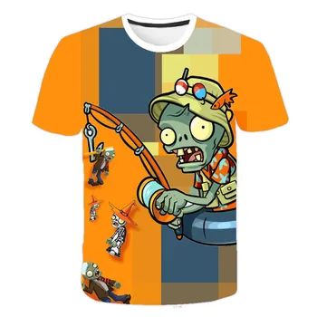 4-14t poisid o-kaelus t-särk taim sõda zombie poiste riided, lapsed, peace prindi naljakas suve riideid