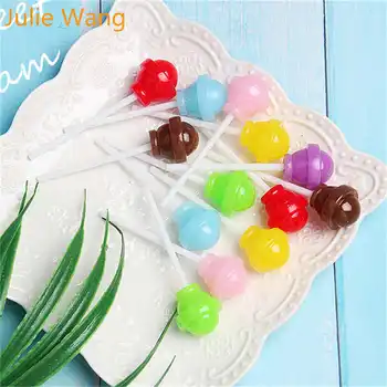 Julie Wang 10TK Vaik Lollipop Candy Lima Võlusid Multi-värv Kunstlike Toidu Ripatsid, Ehted, Kaelakee, Käevõru Tarvik