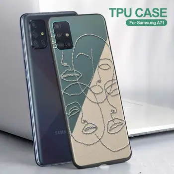 Abstraktne Kunst Nägu Telefon Case For Samsung Galaxy A72 A32 A71 A91 A51 A41 A42 A31 A21s A02s 5G Pehme Kaas Must Kest TPÜ Capa