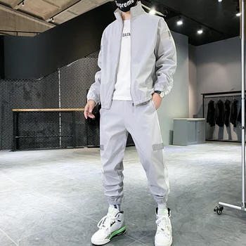 Dropshipping Segast Hip-Hop Casual Meeste Komplektid 2021 korea Stiilis 2 Töö Komplekti Riideid, Meeste Streetwear Fitness Mees Tracksuit