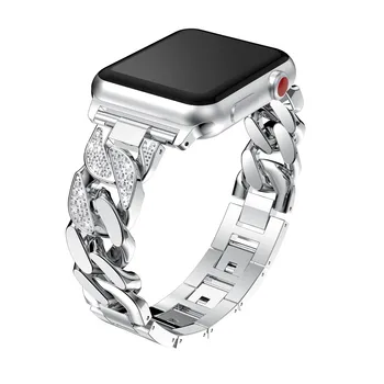 Naiste luksuslik Metallist Käevõru Apple Watch Band Seeria 6 5 se 4 3 2 1 Teemant Ketid aas Rihma iwatch 38 42 40 44 mm
