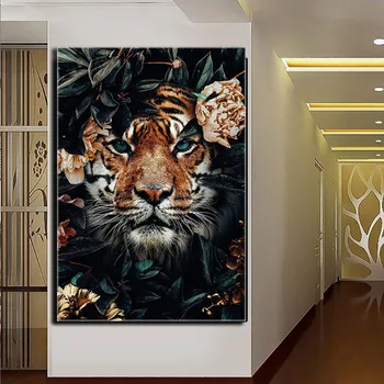Džunglis loomade Tiiger Lõvi Hirv pilt 5p täis Square diamond maali Ring diamond tikandid mosaiik ristpistes Vapustav kunst