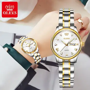 OLEVS Uus Mood Naiste Quartz Watch Veekindel Klassikaline Luksus Brändi Lady Vaata Roostevabast Terasest Rihm Kellad