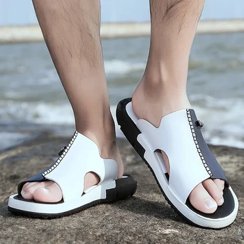WEH Meeste Sandaalid nahast disainerid Mugav Tõsta-kohta Vabaaja Sandaalid Mood Meeste Sussid Algne Suvel rannas suured suurused 46