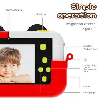 Laste Mini Digitaalne Kaamera Mic 2,4-Tolline IPS-Ekraan, 1080P HD Video Selfie Mini SLR Laste Mänguasi Kaamera Sünnipäeva Kingitus
