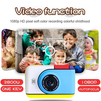 Laste Mini Digitaalne Kaamera Mic 2,4-Tolline IPS-Ekraan, 1080P HD Video Selfie Mini SLR Laste Mänguasi Kaamera Sünnipäeva Kingitus